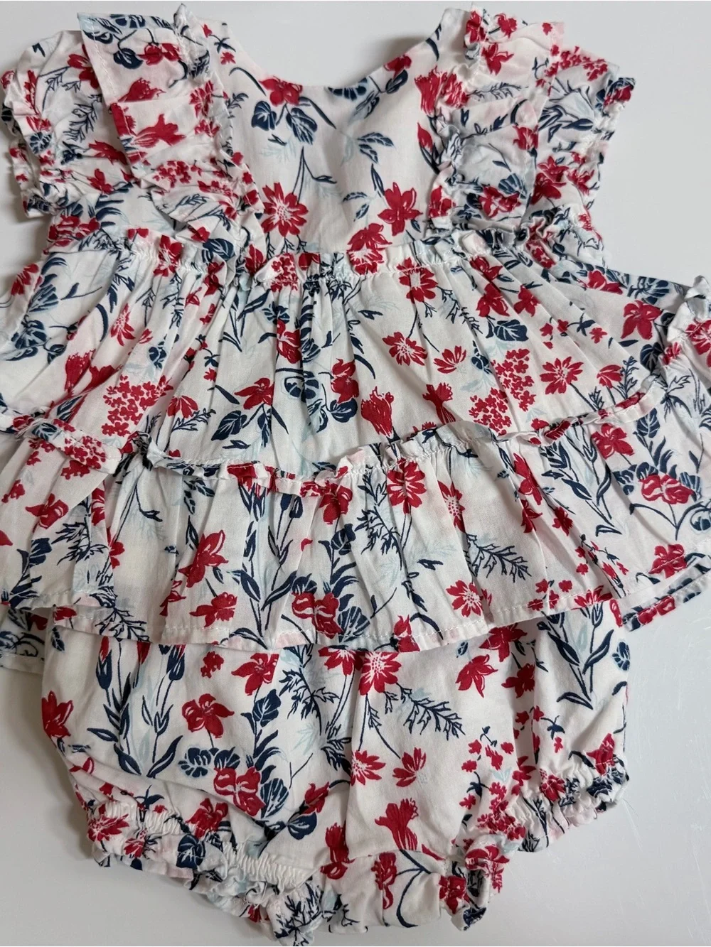 Janie and Jack Baby Red/white/blue ditsy floral set